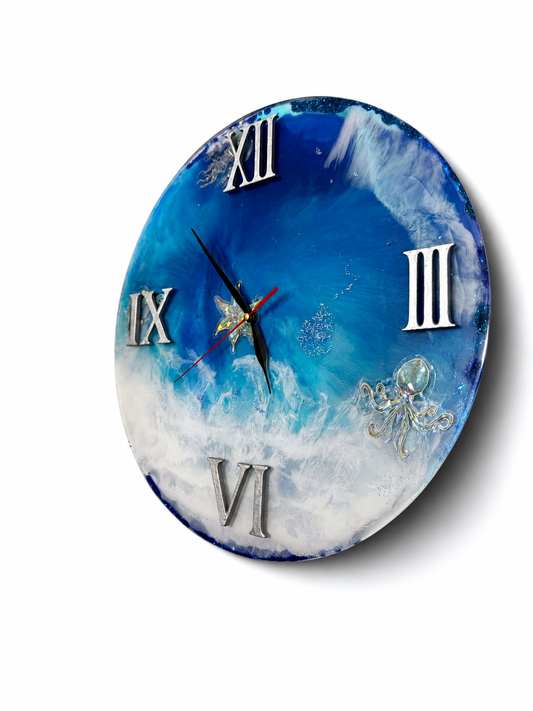 Ceas de Perete Artizanal – Deep Ocean Waves