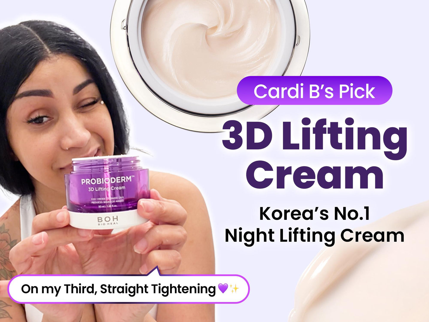 [Cardi B Pick] BIOHEAL BOH Probioderm 3D Lifting Cream 1.7 Fl Oz | Advanced Korean Facial Night Cream